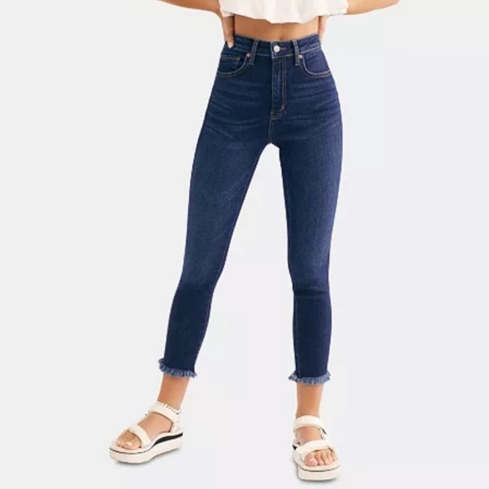 Free people raw hem high rise jegging in Navy Size 26 NEW NWT